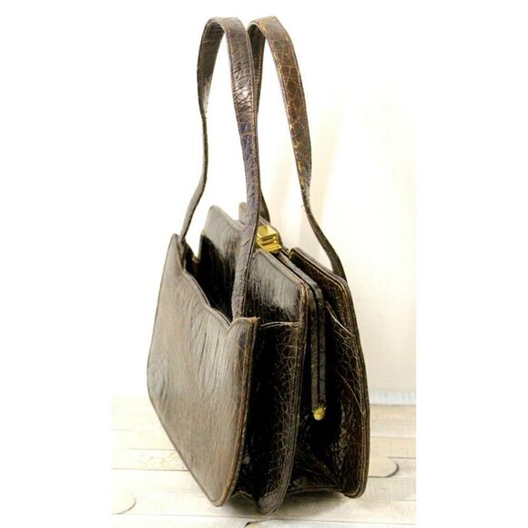 Nordstrom Best BROWN GENUINE LEATHER FRAME POCKETBOOK BAG HANDBAG SMALL PURSE - Picture 5 of 12